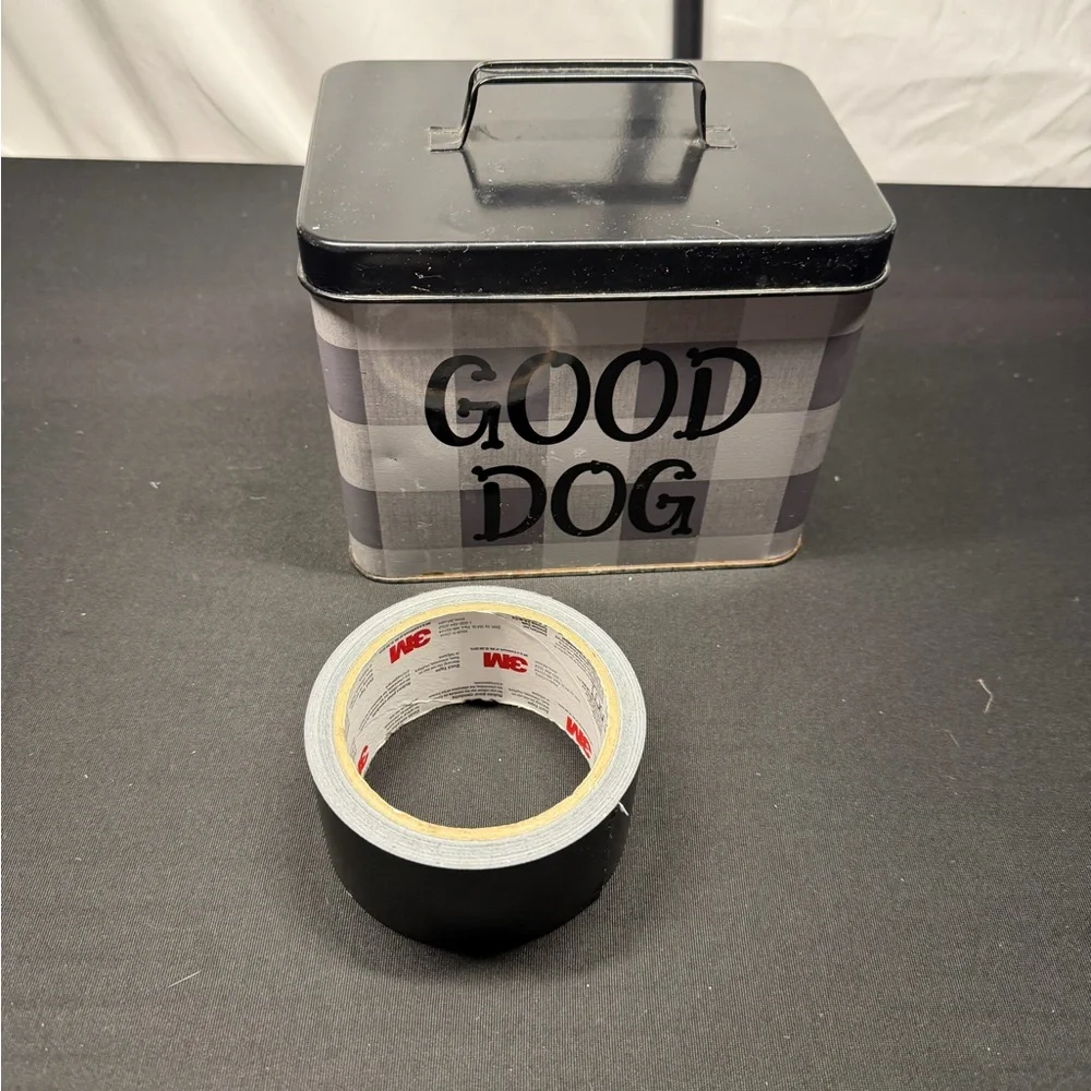 Good Dog Black and Gray Storage Tin